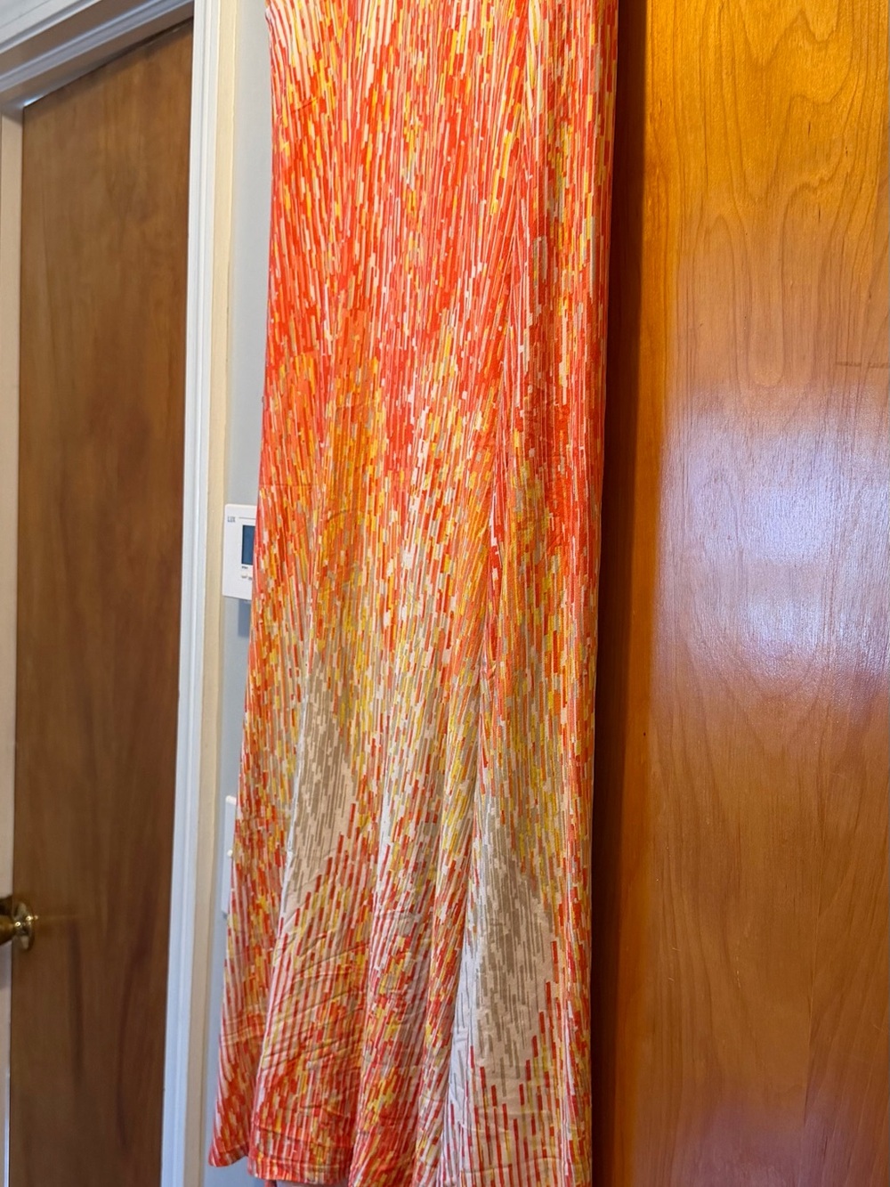 Lane Bryant Coral, Yellow and Cream Maxi Skirt, EUC